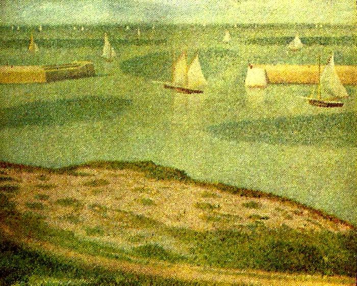 fiskeflottan utanfor port, Georges Seurat